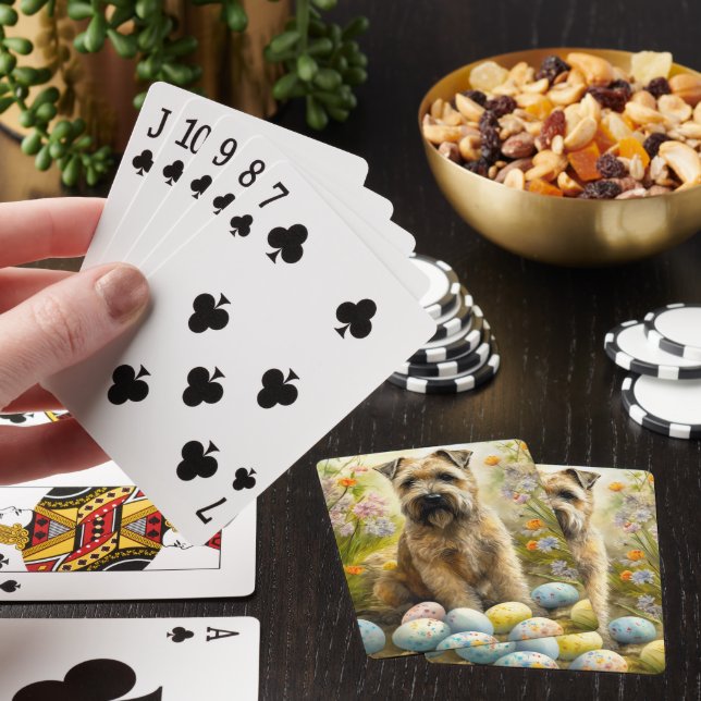 Wheaten Terrier Hund Med Påskägg Semester  Casinokort (På plats)