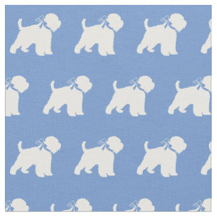 Wheaten Terrier Hund Silhouette Pet Light Blue Tyg