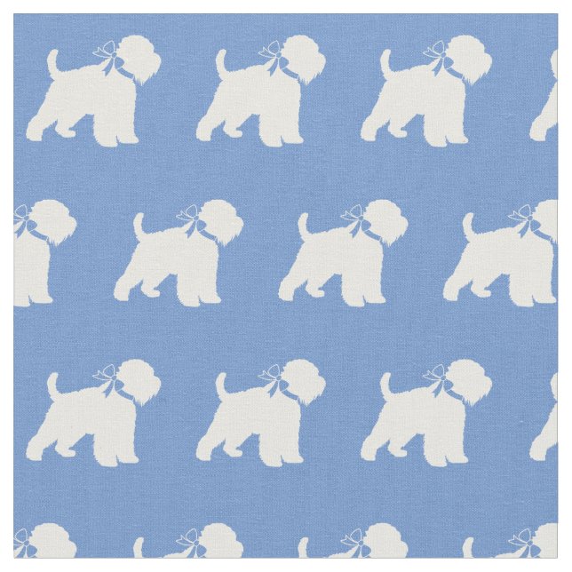 Wheaten Terrier Hund Silhouette Pet Light Blue Tyg (Närbild)