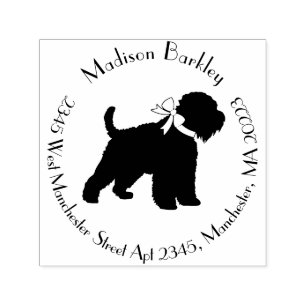 Wheaten Terrier Hund Silhouette Självfärgande Stämpel