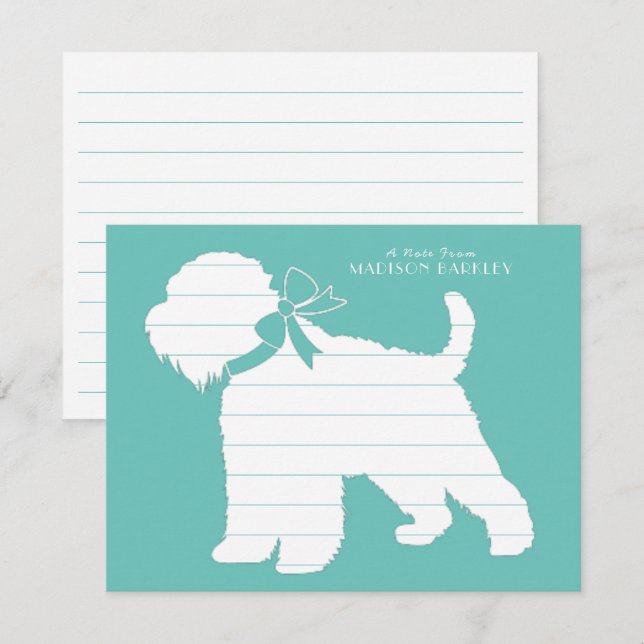 Wheaten Terrier Hund Silhouette Tack Kort (Fram/baksida)