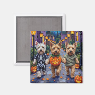 Wheaten Terrier Hundar i Halloween Kostymer Magnet