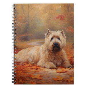Wheaten Terrier i Höst löv Fall Inspire Anteckningsbok