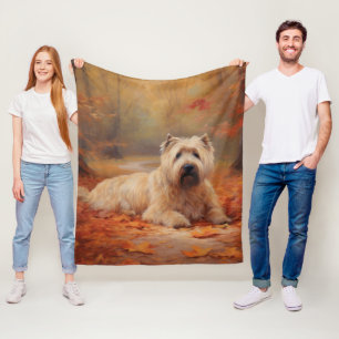 Wheaten Terrier i Höst löv Fall Inspire Fleecefilt