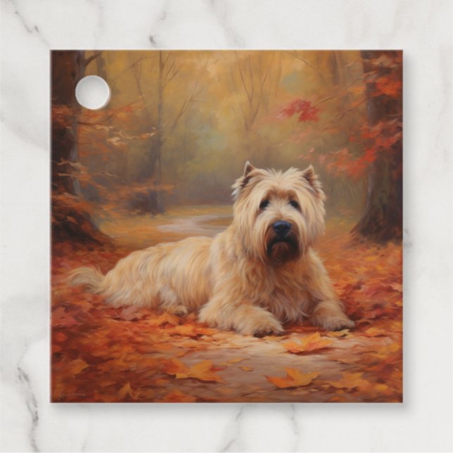 Wheaten Terrier i Höst löv Fall Inspire Gåvor Etiketter (Framsida)