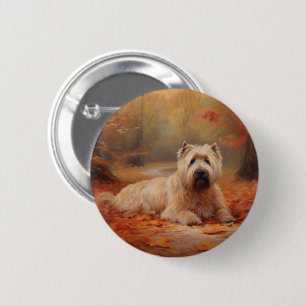 Wheaten Terrier i Höst löv Fall Inspire Knapp
