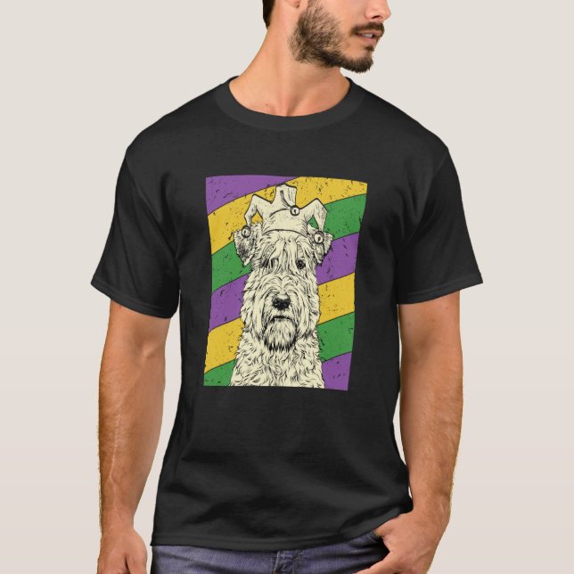 Wheaten Terrier Jester Mardi Gras Dog Mom or Dad T Shirt (Framsida)