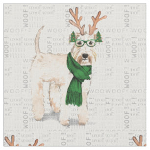 Wheaten Terrier Jul Hund med Antlers Tyg