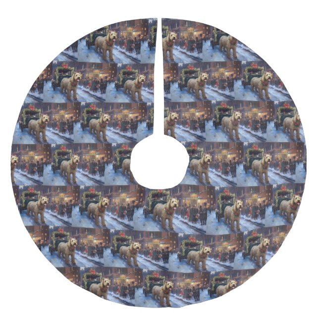 Wheaten Terrier jul, julsäsong Julgransmatta Borstad Polyester (Framsidan)