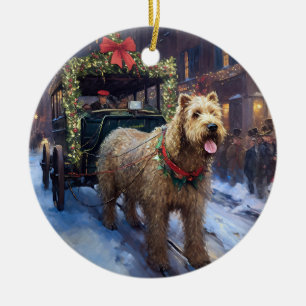 Wheaten Terrier jul, julsäsong Julgransprydnad Keramik