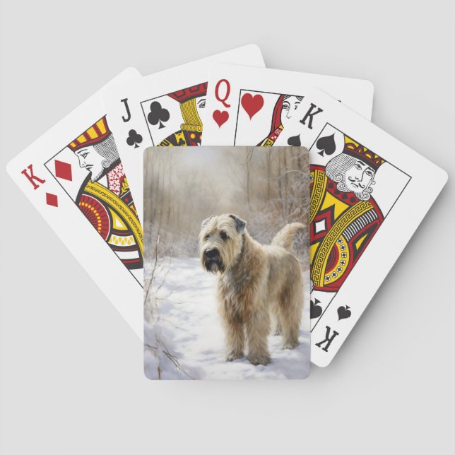 Wheaten Terrier Låt det snöa jul Casinokort (Baksidan)