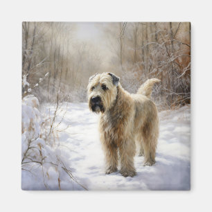 Wheaten Terrier Låt Det Snöa Jul Magnet