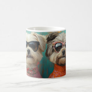 Wheaten Terrier med hjärterosor Alla hjärtans dag Kaffemugg