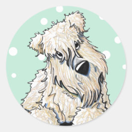 Wheaten Terrier Påsk Vår Stickers Runt Klistermärke