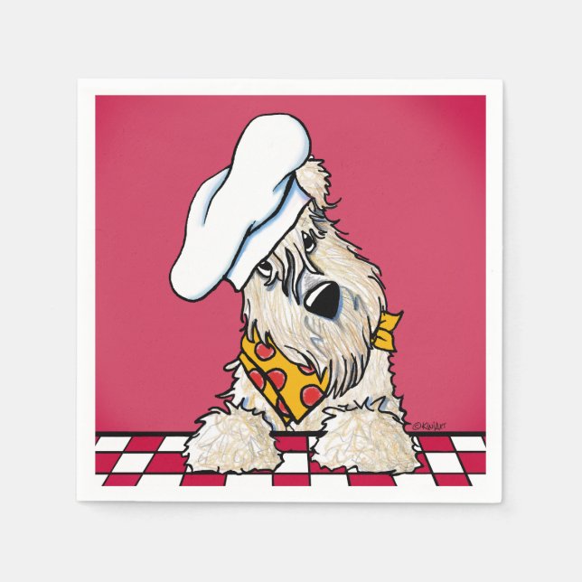 Wheaten Terrier Pizza Party Napkins Pappersservett (Framsidan)