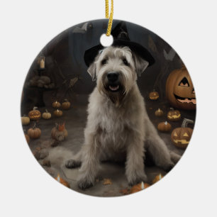 Wheaten Terrier Pumpakakor Halloween Skräckinjagan Julgransprydnad Keramik