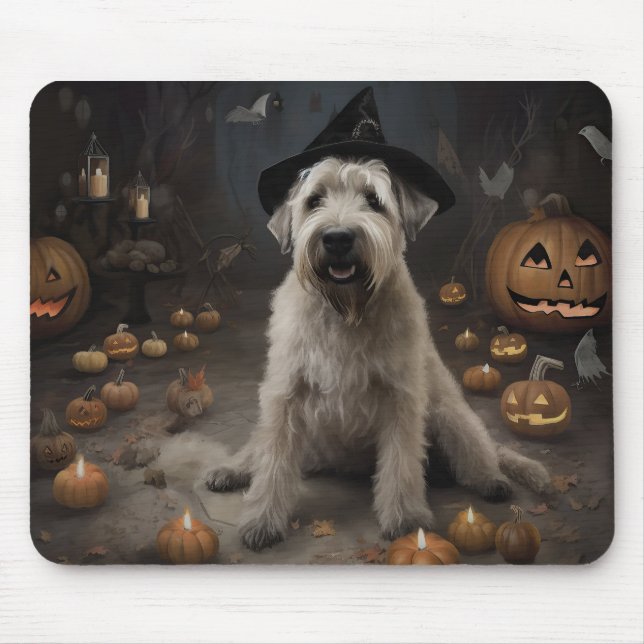Wheaten Terrier Pumpakakor Halloween Skräckinjagan Musmatta (Framsidan)