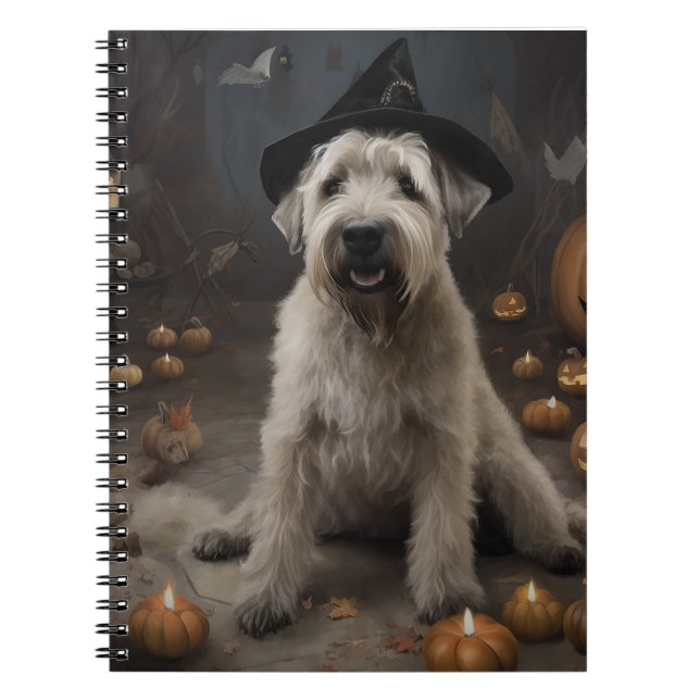 Wheaten Terrier Pumpkins Halloween Scary Anteckningsbok (Framsidan)