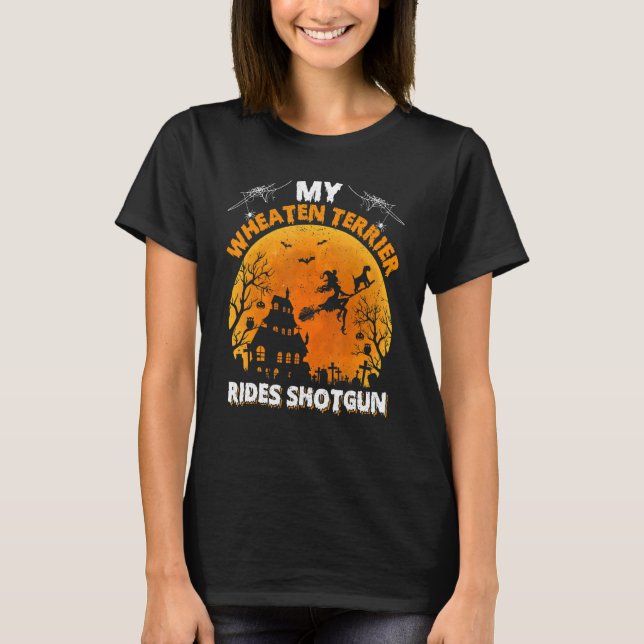 Wheaten Terrier Ride Pistol Wheaten Terrier Hund H T Shirt (Framsida)