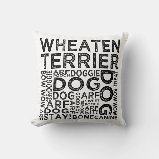 Wheaten Terrier Typography Kudde (Framsida)
