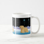 "Wheaten Terriers at Chanukah" Kaffemugg<br><div class="desc">"Wheaten Terriers at Chanukah" är en unik konstdesign för den judiska helgdag "Chanukah",  som har två mjuka jackat vättade yrer och en Hanukkah-menorah som är upplyst av stjärnorna. Vi har lämnat insidan av kortet tomt för att du ska kunna anpassa. Ursprunglig väktad teckning? Melanie Light 2005.</div>