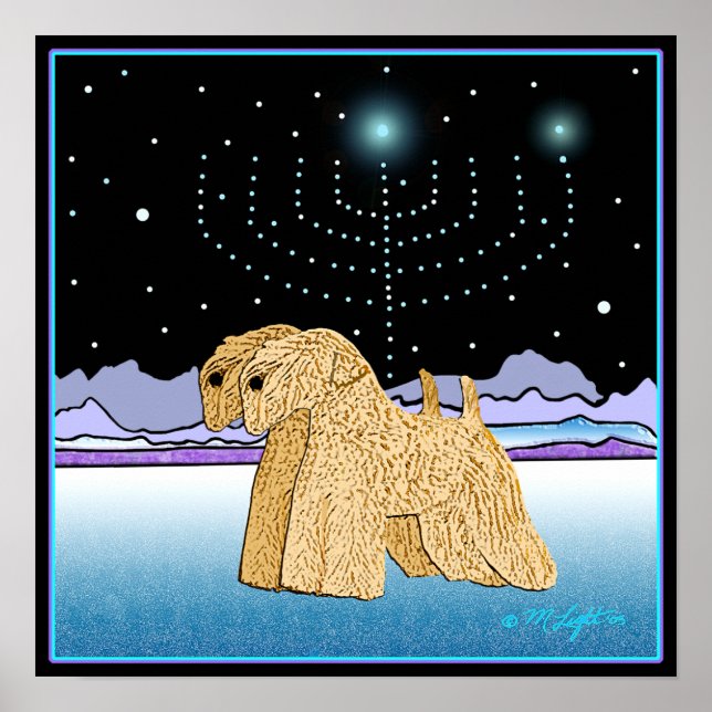"Wheaten Terriers at Chanukah" Poster (Framsidan)