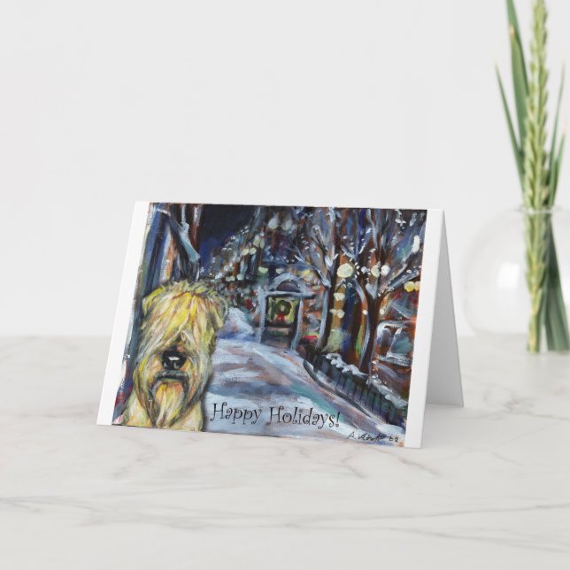 Wheaten vinterjulaftonplats helgkort (Framsida)
