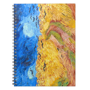 Wheatfield med Kråka liggande konst Van Gogh Anteckningsbok