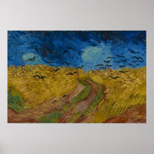 Wheatfield med Kråkas Vincent van Gogh Poster
