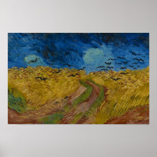 Wheatfield med Kråkas Vincent van Gogh Small Poster