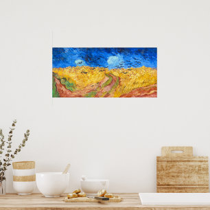Wheatfield med Kråkor (1890) Van Gogh Ligcape Poster