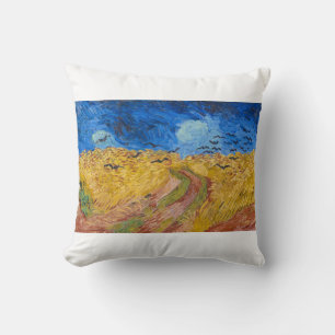 Wheatfield med Kråkor av Vincent van Gogh Kudde