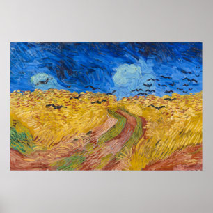 Wheatfield med Kråkor av Vincent van Gogh Poster
