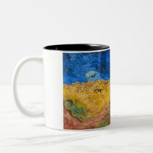 Wheatfield med Kråkor av Vincent van Gogh Två-Tonad Mugg