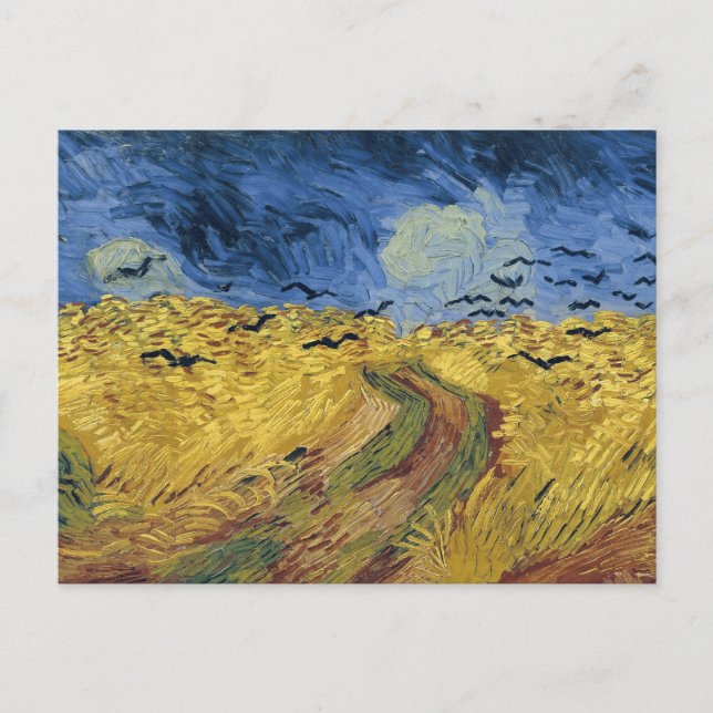 Wheatfield med Kråkor (F779)Van Gogh Fine Art Vykort (Framsida)
