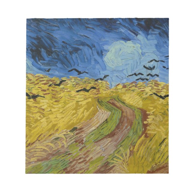 Wheatfield med Kråkor målar Vincent Van Gogh Anteckningsblock (Framsida)