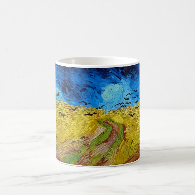 Wheatfield med Kråkor, Van Gogh Kaffemugg (Center)