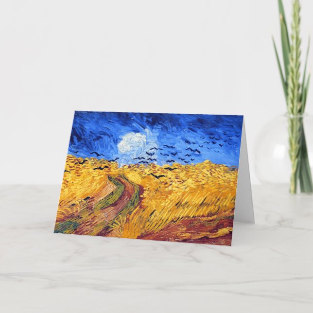 Wheatfield med Kråkor, Van Gogh Kort (Framsida)