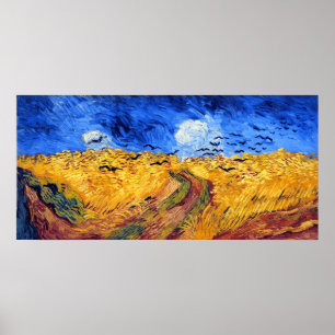 Wheatfield med kråkor, Van Gogh Poster