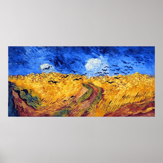 Wheatfield med Kråkor, Van Gogh Poster (Framsidan)