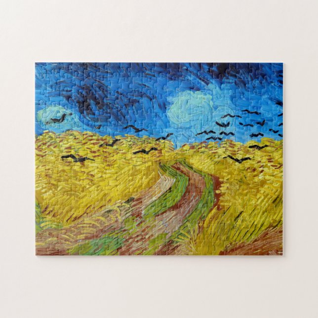 Wheatfield med Kråkor, Van Gogh Pussel (Horisontell)