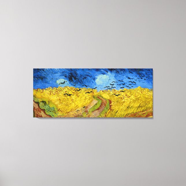 Wheatfield with crows - Vincent Van Gogh (1890) Canvastryck (Framsida)