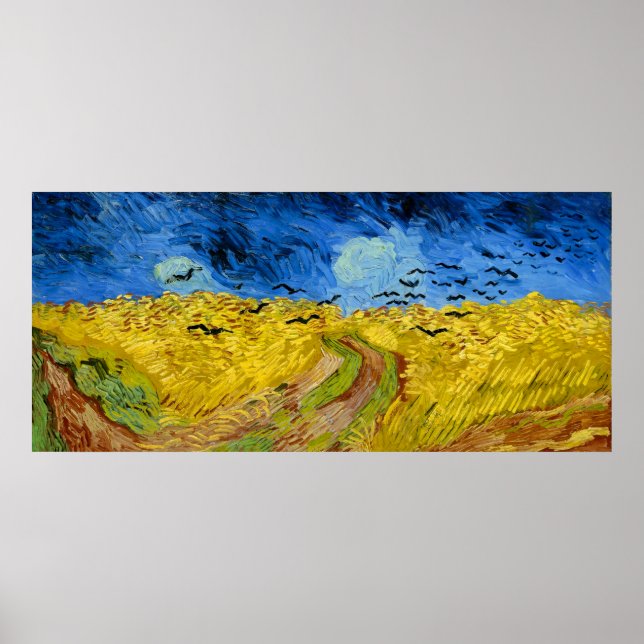 Wheatfield with crows - Vincent Van Gogh (1890) Poster (Framsidan)