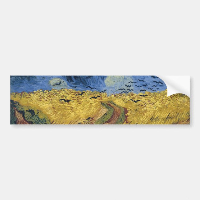 Wheatfield with Kråkas (F779) Van Gogh Fine Art Bildekal (Framsidan)