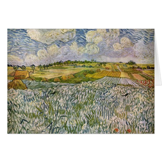 Wheatfields av Van Gogh Hälsningskort (Framsidan Horizontal)