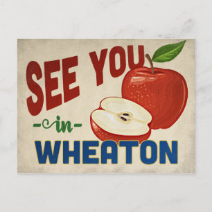 Wheaton Illinois Apple - Vintage Resa Vykort