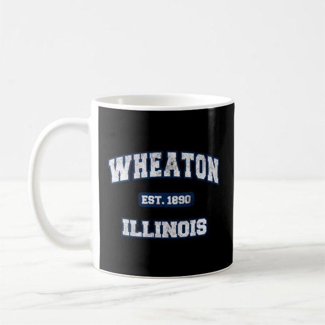 Wheaton Illinois Varsity College Stil Kaffemugg (Vänster)