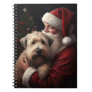 Wheaton Terrier med Jultomten julafton Anteckningsbok