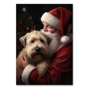 Wheaton Terrier med Jultomten julafton Bordsnummer