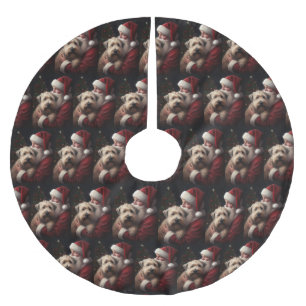 Wheaton Terrier med Jultomten julafton Julgransmatta Borstad Polyester